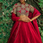 Roman Silk Embroidered Lehenga Set for Wedding and Festive Wear