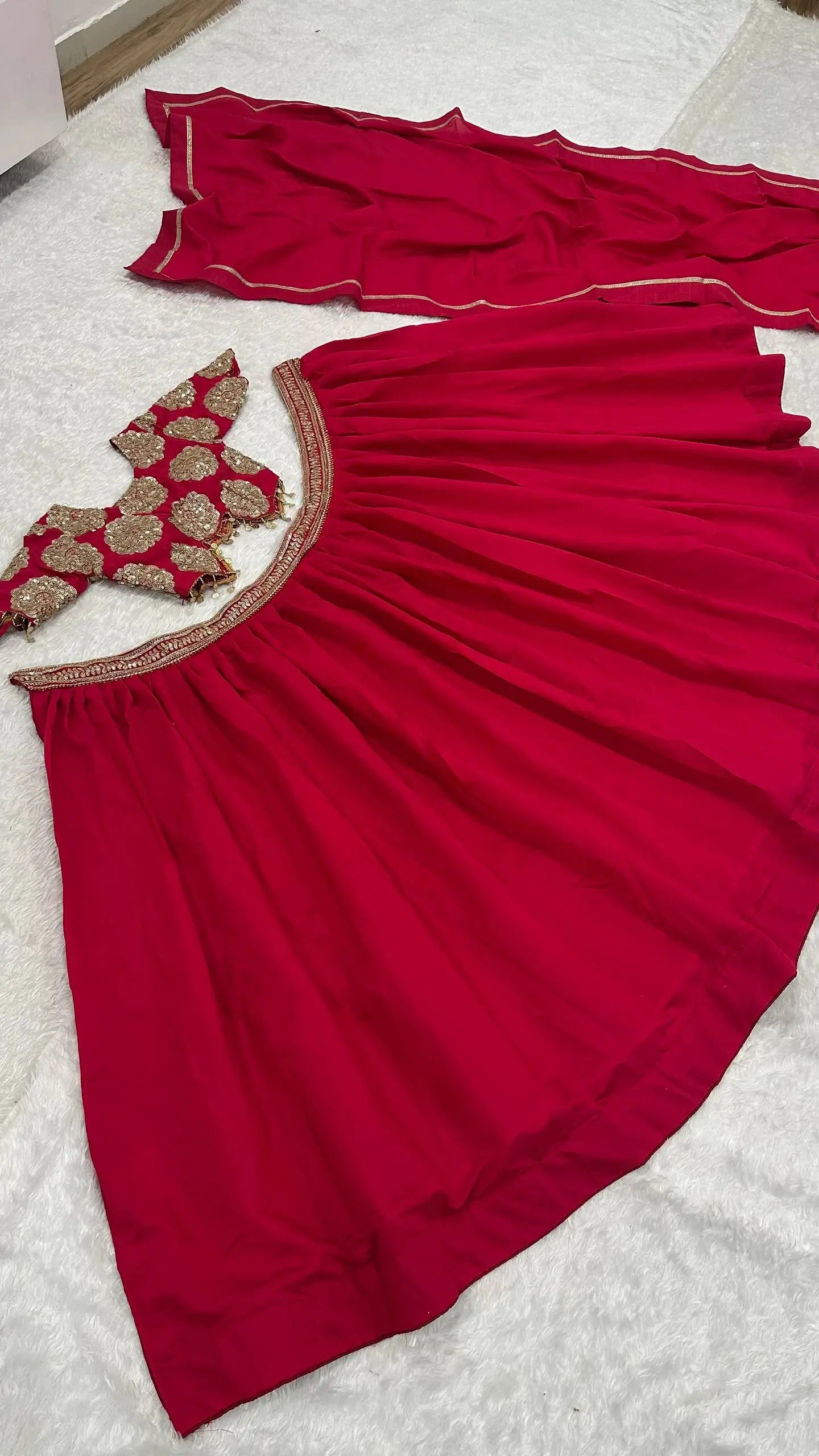 Roman Silk Embroidered Lehenga Set for Wedding and Festive Wear