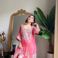 Roman Silk Embroidered Sharara Set with Mirror & Sequence Work