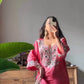 Roman Silk Embroidered Sharara Set with Mirror & Sequence Work