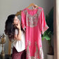 Roman Silk Embroidered Sharara Set with Mirror & Sequence Work
