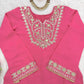 Roman Silk Embroidered Sharara Set with Mirror & Sequence Work