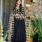 Roman Silk Gown Palazzo Set With Mirror Work Dupatta