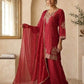 Roman Two Tone Embroidered Kurta Palazzo Set