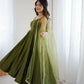 Romansilk Chanderi Anarkali Set with Dupatta and Pant – Mirror Lace Detailing