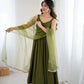 Romansilk Chanderi Anarkali Set with Dupatta and Pant – Mirror Lace Detailing
