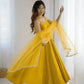 Romansilk Chanderi Anarkali Set with Dupatta and Pant – Mirror Lace Detailing