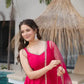Romansilk Chanderi Anarkali Set with Dupatta and Pant – Mirror Lace Detailing