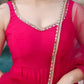 Romansilk Chanderi Anarkali Set with Dupatta and Pant – Mirror Lace Detailing