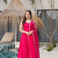 Romansilk Chanderi Anarkali Set with Dupatta and Pant – Mirror Lace Detailing