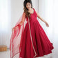 Romansilk Chanderi Anarkali Set with Dupatta and Pant – Mirror Lace Detailing