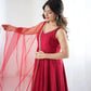 Romansilk Chanderi Anarkali Set with Dupatta and Pant – Mirror Lace Detailing