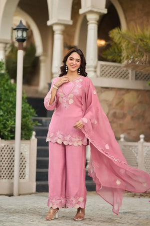 Rose Cutwork Floral Sharara