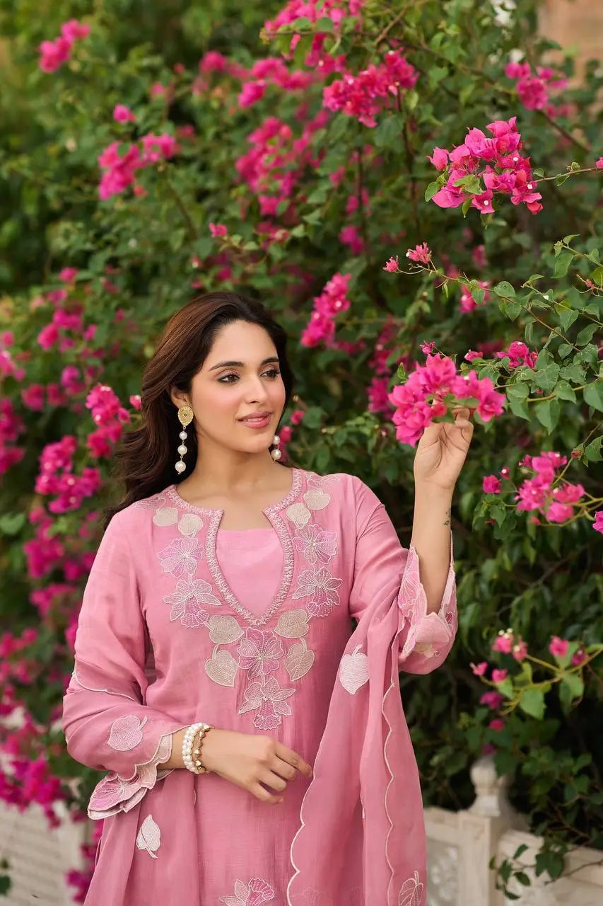 Rose Cutwork Floral Sharara