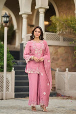 Rose Cutwork Floral Sharara