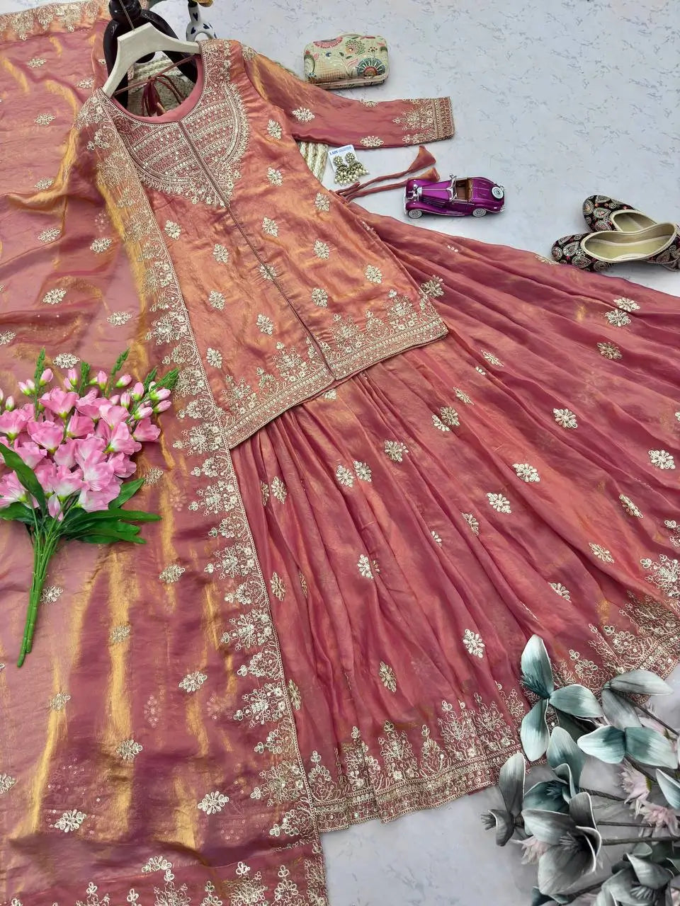 Rose Gold Sharara Set