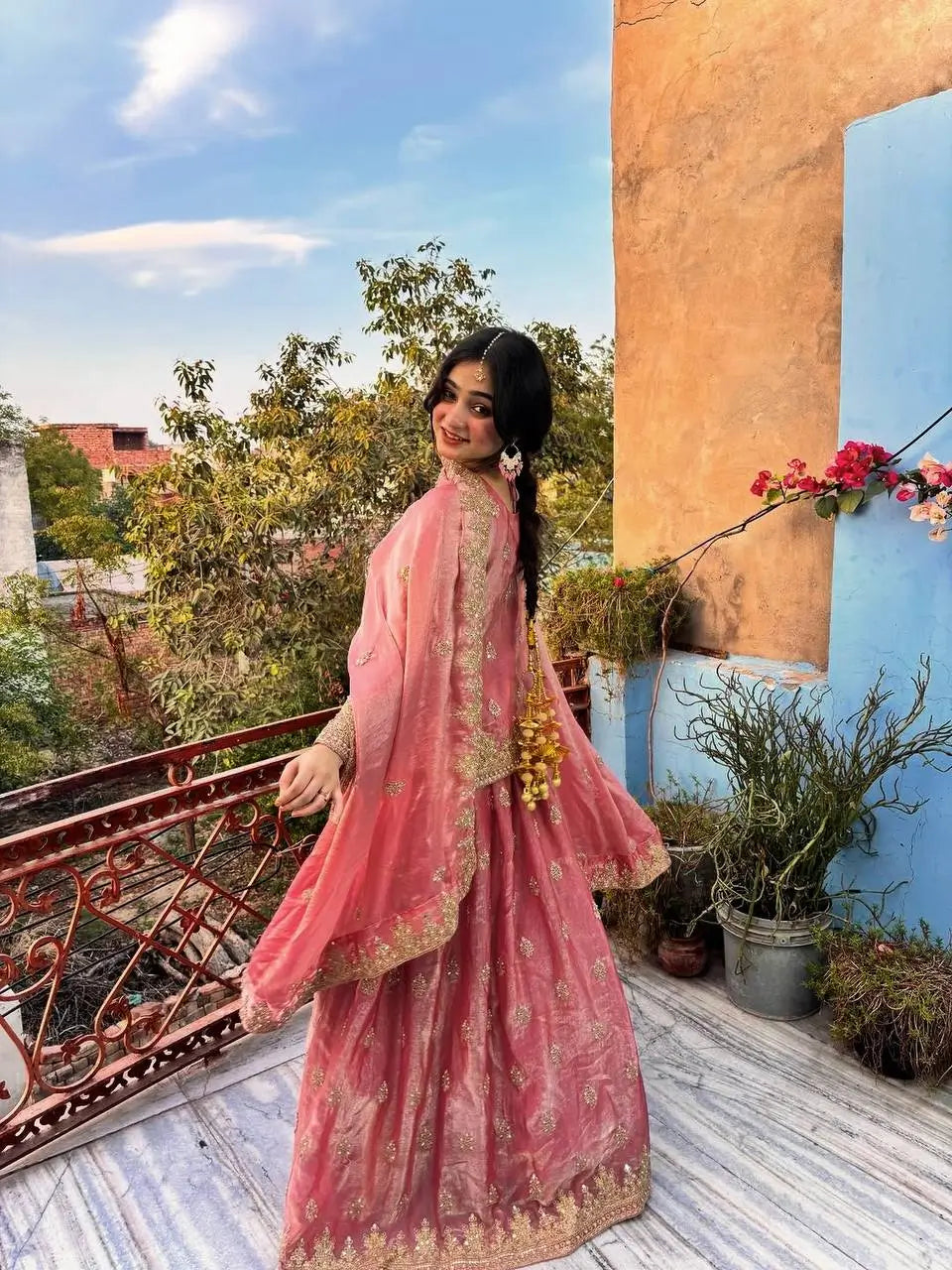 Rose Gold Sharara Set