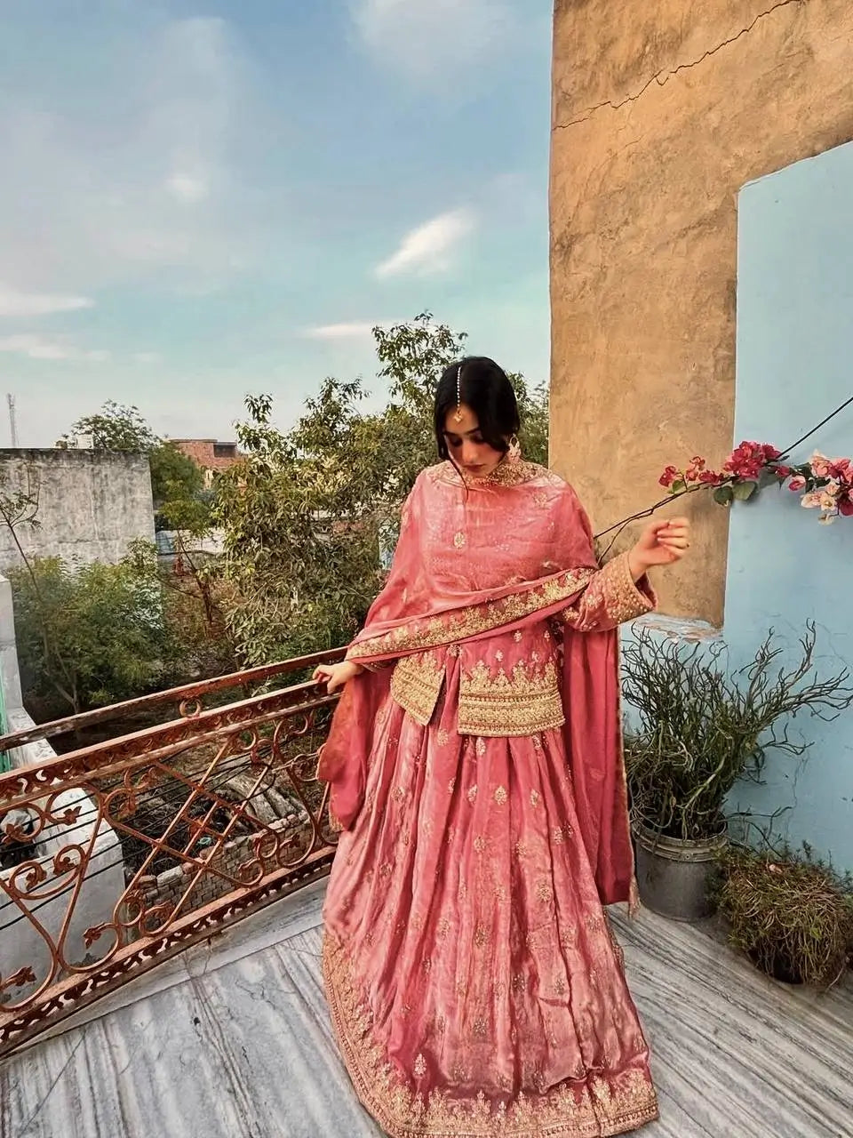Rose Gold Sharara Set