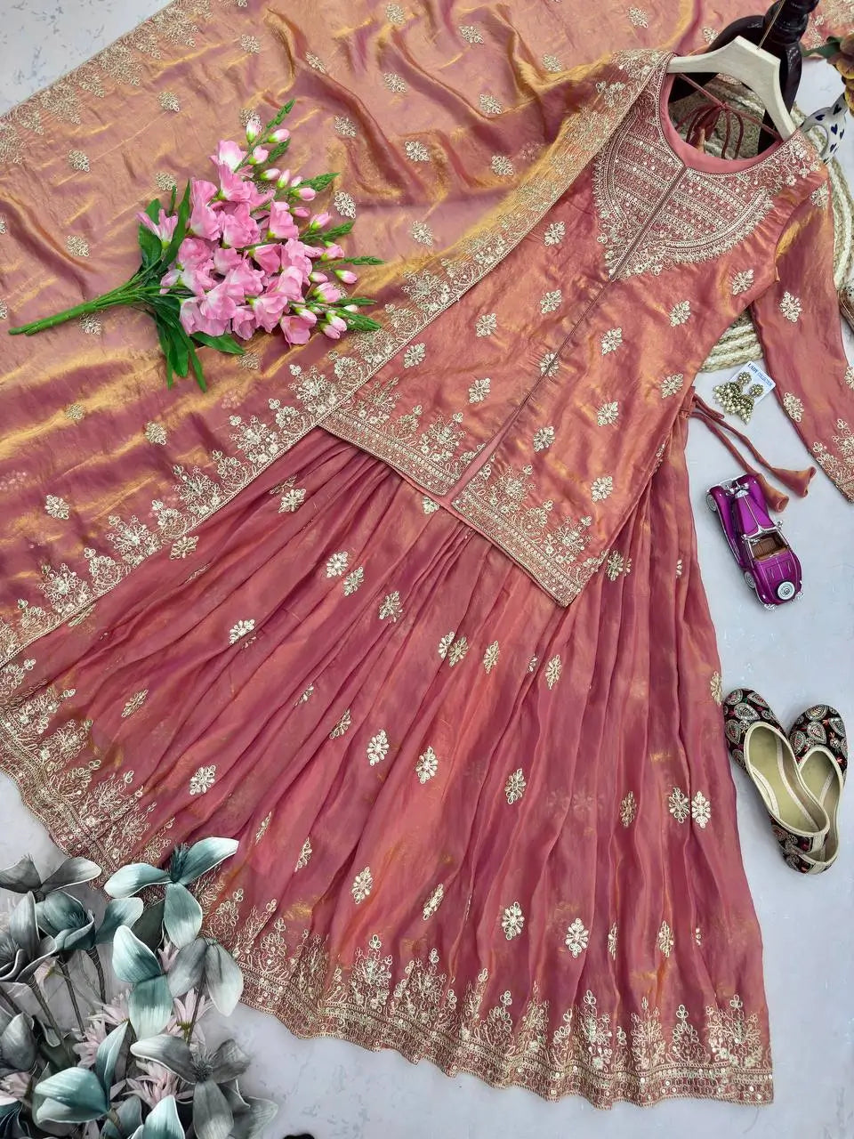 Rose Gold Sharara Set