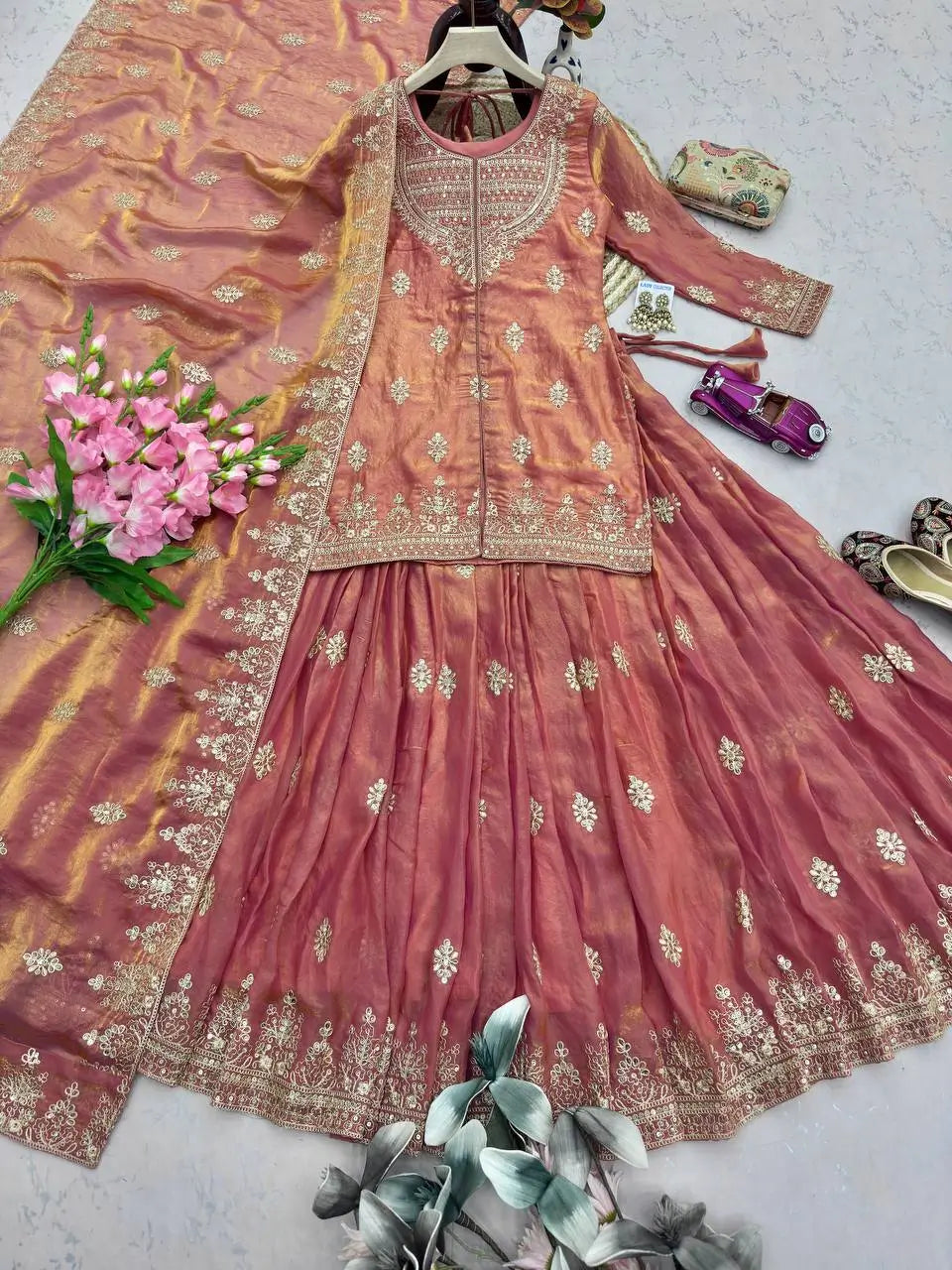 Rose Gold Sharara Set