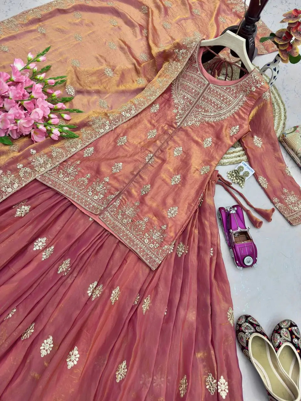 Rose Gold Sharara Set