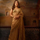 Rose Gold Silk Embroidered Saree with Designer Blouse