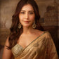 Rose Gold Silk Embroidered Saree with Designer Blouse