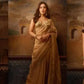 Rose Gold Silk Embroidered Saree with Designer Blouse