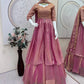 Rose Gold Two Tone Silk Lehenga Set for Wedding and Festive Wear (1 Dress 4 Way to Wear)