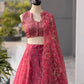Rose Organza Printed Lehenga with Sequin Work