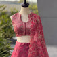 Rose Organza Printed Lehenga with Sequin Work