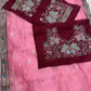 Rose Organza Silk Saree with Embroidery Border