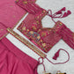 Rose Pink Pure Crunchy Silk Moti Sequins Embroidered Lehenga Choli for Wedding Wear