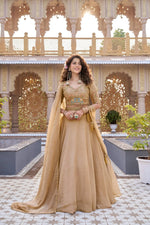 Rose Pink Pure Crunchy Silk Moti Sequins Embroidered Lehenga Choli for Wedding Wear