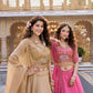 Rose Pink Pure Crunchy Silk Moti Sequins Embroidered Lehenga Choli for Wedding Wear