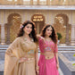 Rose Pink Pure Crunchy Silk Moti Sequins Embroidered Lehenga Choli for Wedding Wear