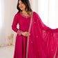 Royal Blooming Vichitra Silk Anarkali Set for Festive and Wedding Wear