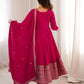 Royal Blooming Vichitra Silk Anarkali Set for Festive and Wedding Wear
