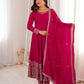 Royal Blooming Vichitra Silk Anarkali Set for Festive and Wedding Wear