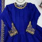 Royal Blue Celebrity inspired Gota Anarkali Gown set