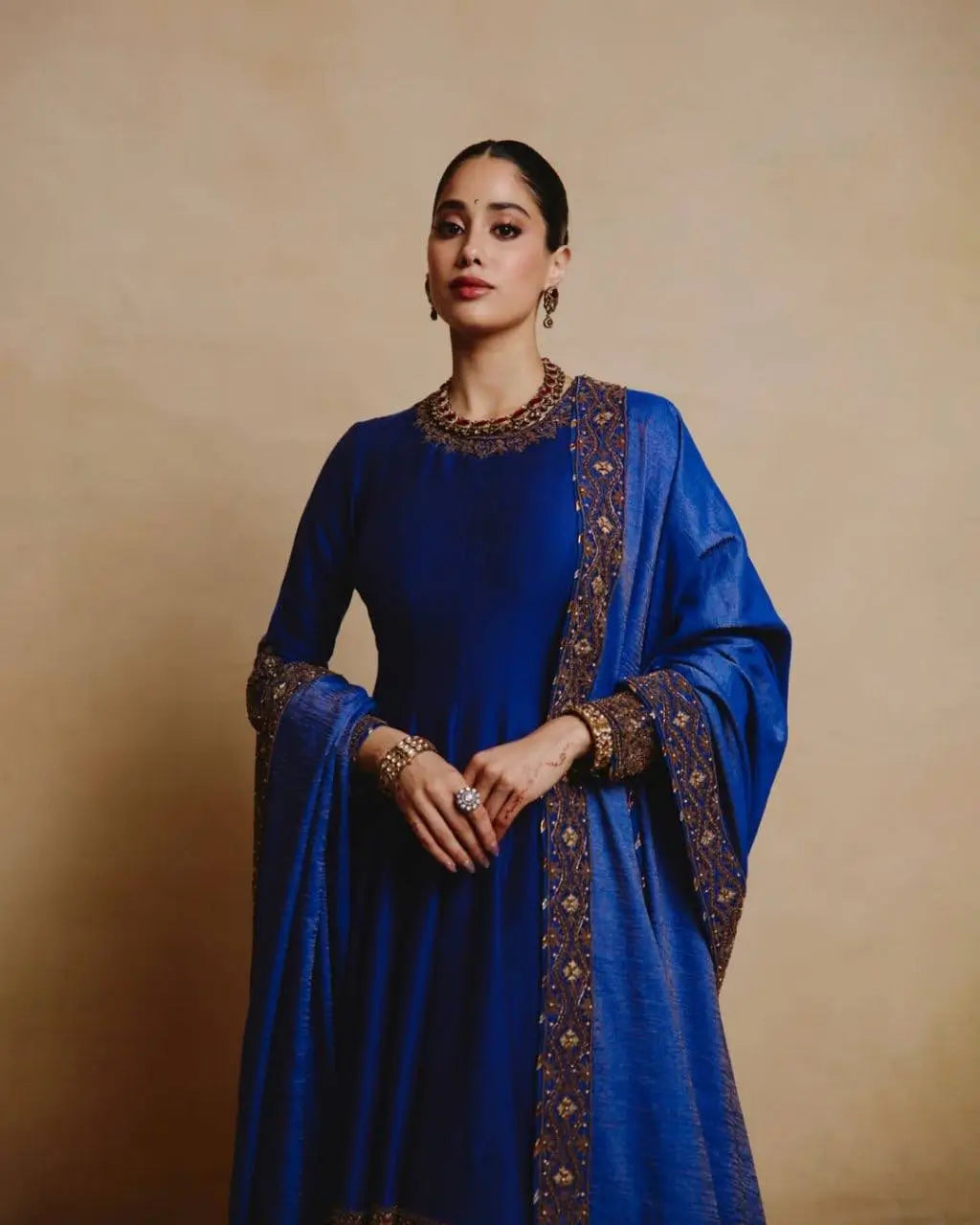 Royal Blue Celebrity inspired Gota Anarkali Gown set