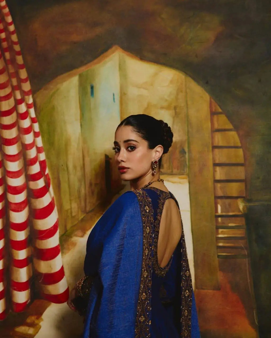 Royal Blue Celebrity inspired Gota Anarkali Gown set