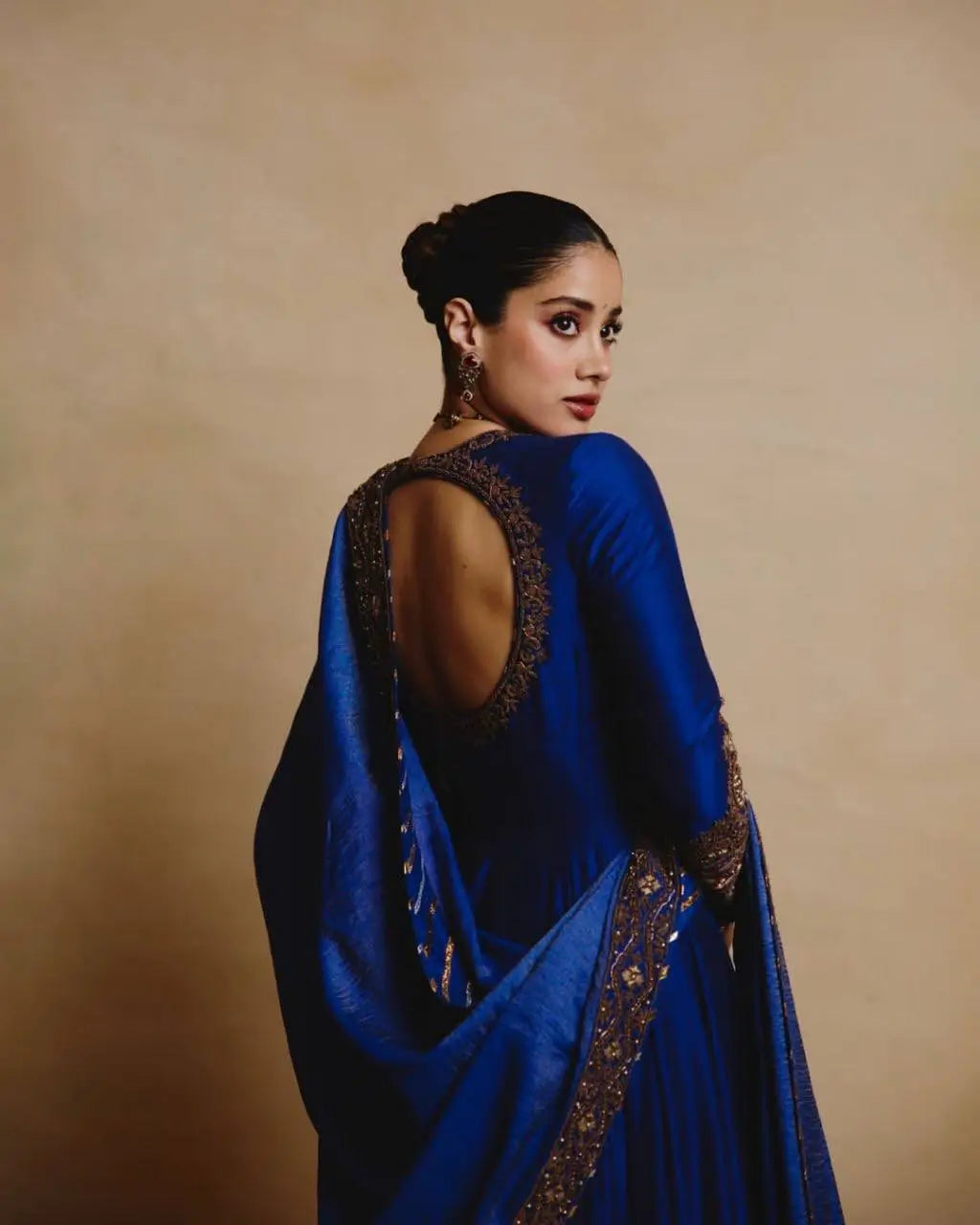 Royal Blue Celebrity inspired Gota Anarkali Gown set
