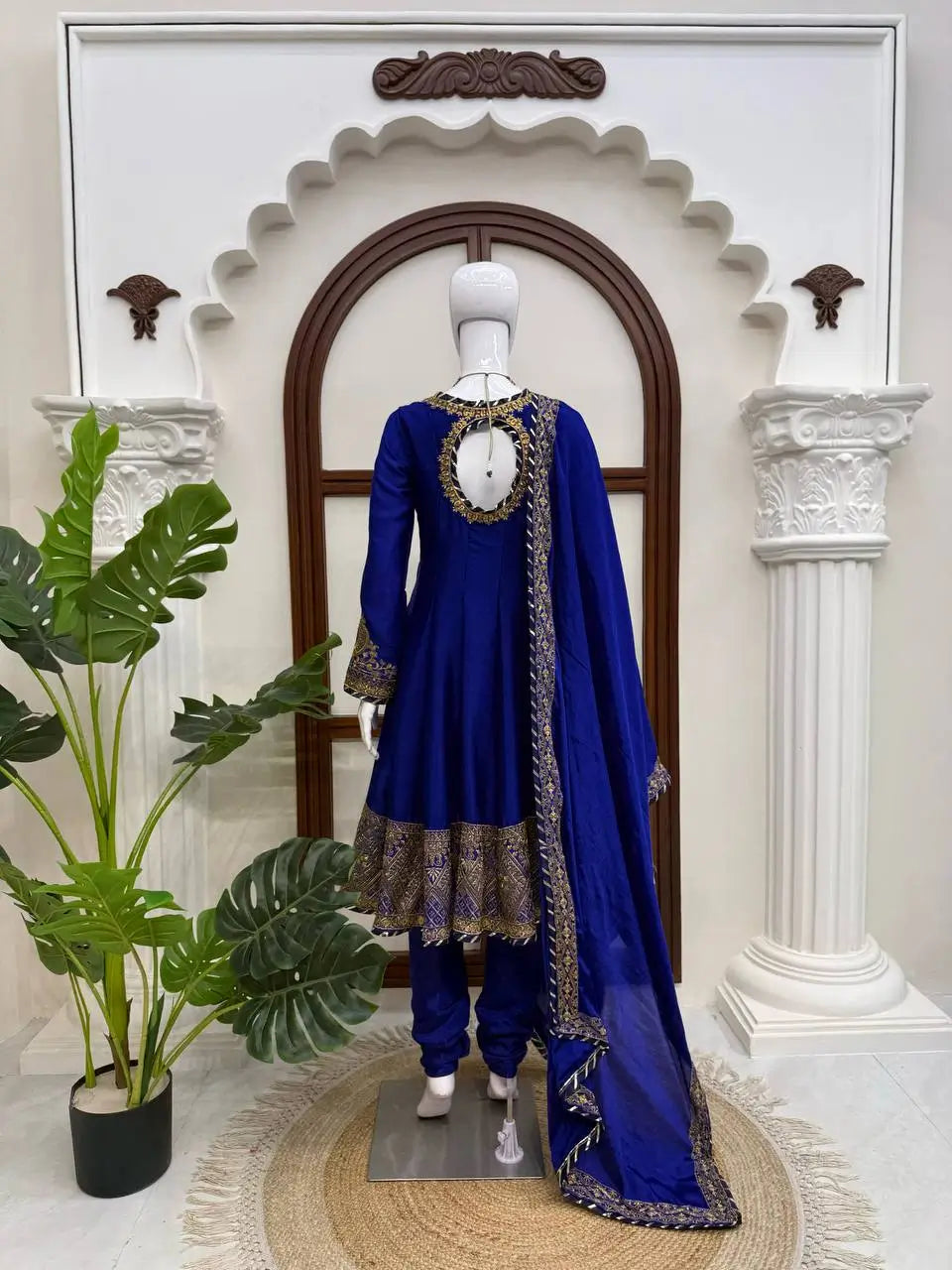 Royal Blue Celebrity inspired Gota Anarkali Gown set