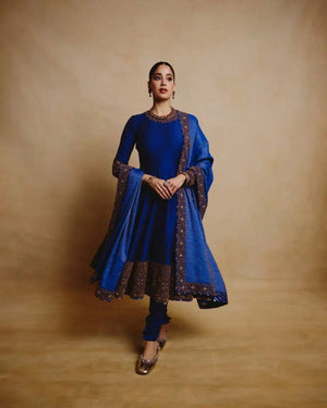 Royal Blue Celebrity inspired Gota Anarkali Gown set