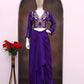 Royal Blue Chinon Silk Dhoti Set with Embroidery Sequins Cording Work
