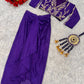 Royal Blue Chinon Silk Dhoti Set with Embroidery Sequins Cording Work