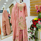 Royal Blue Chinon Silk Embroidered Sharara Suit with Dupatta – Heavy Sequence & Thread Work