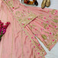 Royal Blue Chinon Silk Embroidered Sharara Suit with Dupatta – Heavy Sequence & Thread Work