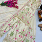 Royal Blue Chinon Silk Embroidered Sharara Suit with Dupatta – Heavy Sequence & Thread Work